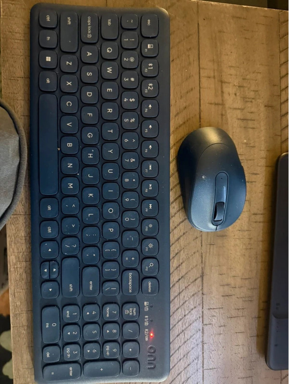 Onn mouse and keyboard.
